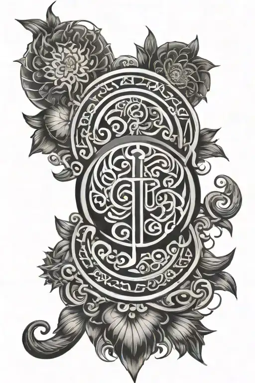 Make a tattoo consisting gaytri mantra written tattoo design idea