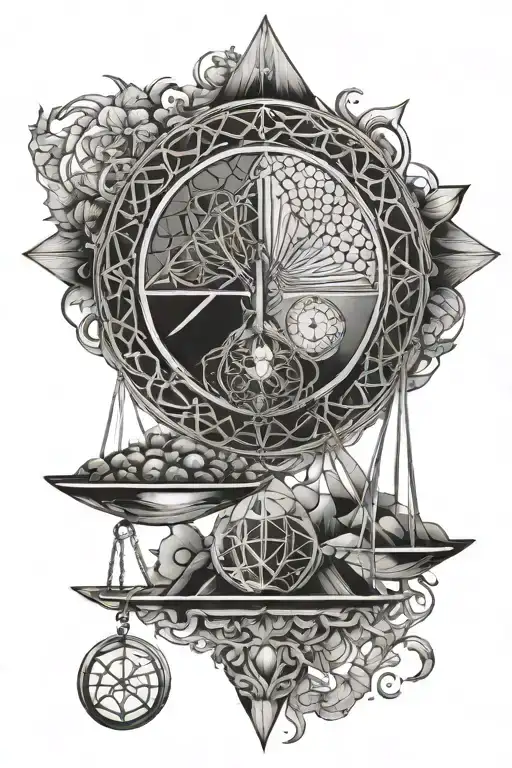 scales of life sacred geometry patterns tattoo design idea