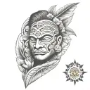 hawaiian  theme complete filled tattoo design idea