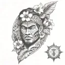 hawaiian  theme complete filled tattoo design idea