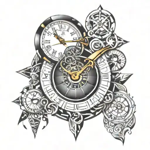 clock tattoo patience symbol tattoo design idea