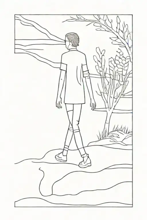 stick figures walking away tattoo design idea
