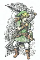 legend of Zelda sleeve tattoo tattoo design idea