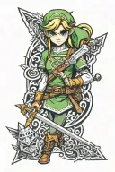 legend of Zelda sleeve tattoo tattoo design idea