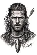 forrest with arrow head tattoo design idea