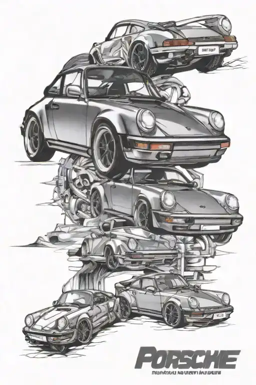Porsche 964 turbo tattoo design idea