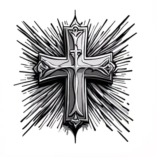 Orthodox cross 3d tattoo design idea