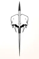 dagger skull teeth tattoo design idea