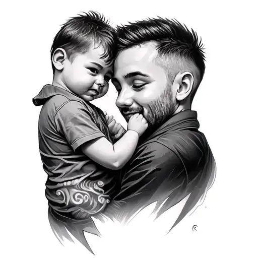 dad and son  tattoo design idea
