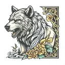 wolf and bear tattoo design idea