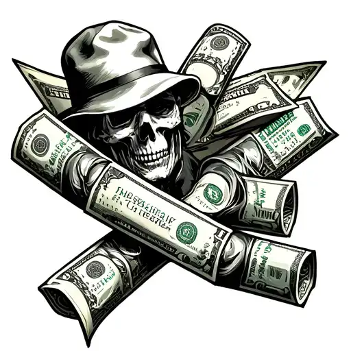 omerta money drugs tattoo design idea