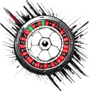 Abstract fusion of a roulette wheel and soccer field tattoo design idea