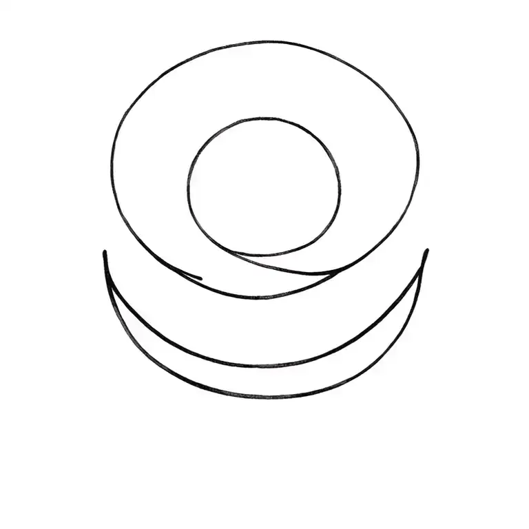 Enso circle made up of narrow concentric lines tattoo design idea