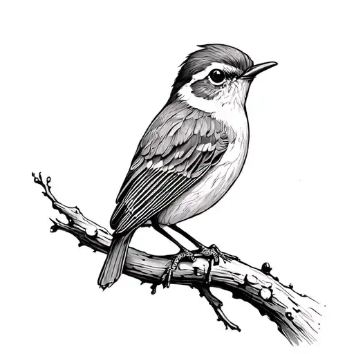wren bird tattoo design idea