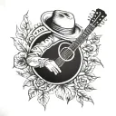 Country music theme tattoo design idea