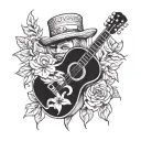 Country music theme tattoo design idea