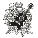 Country music theme tattoo design idea