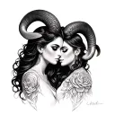 woman aries wife love tattoo design idea