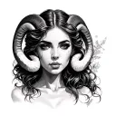 woman aries wife love tattoo design idea