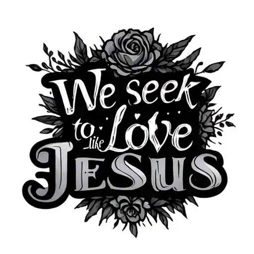 "We seek to love like Jesus" christian tattoo design idea