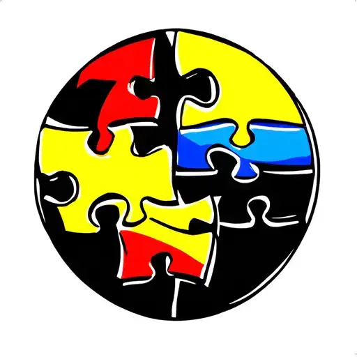 autism puzzle piece tattoo design idea