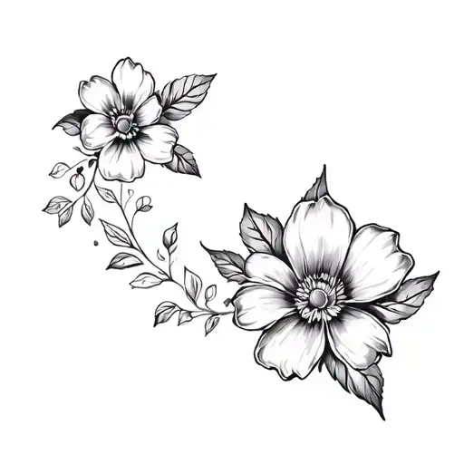 filler floral tattoo design idea