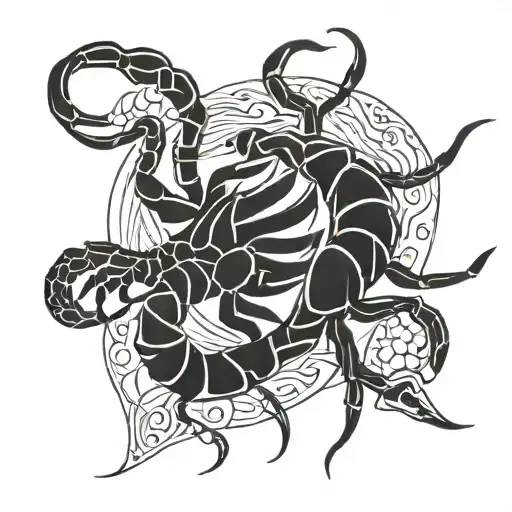 scorpion and ♏️ tattoo design idea