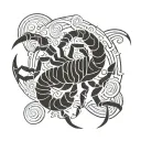 scorpion and ♏️ tattoo design idea