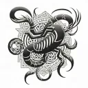 scorpion and ♏️ tattoo design idea