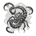 scorpion and ♏️ tattoo design idea