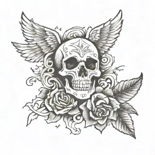 Holy death tattoo design idea
