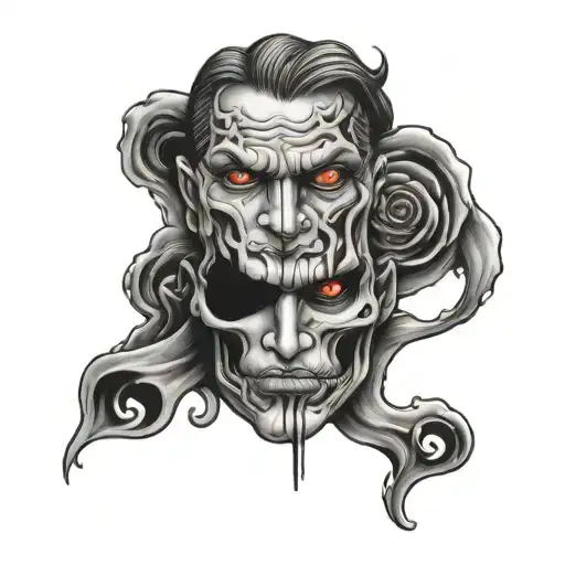 BPD two face tattoo design idea