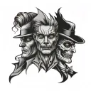 BPD two face tattoo design idea