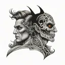 BPD two face tattoo design idea