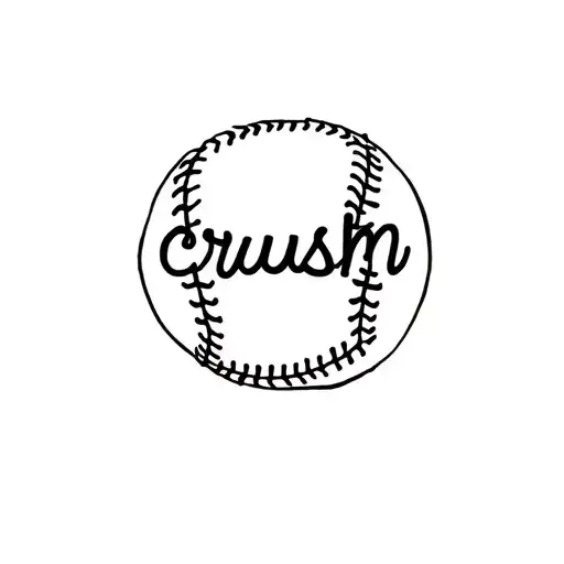 softball and the word crush tattoo design idea