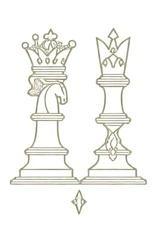 king and queen chess tattoo design idea