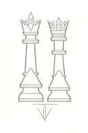king and queen chess tattoo design idea