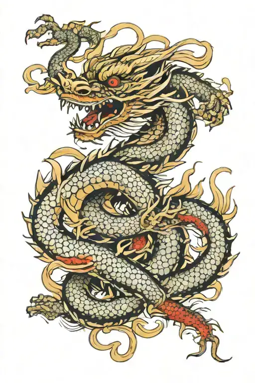 yakuza dragon sleeve tattoo design idea