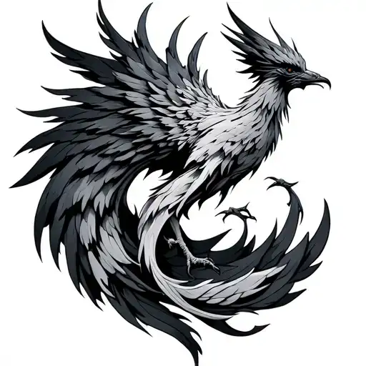 Phoenix infinite sign tattoo design idea