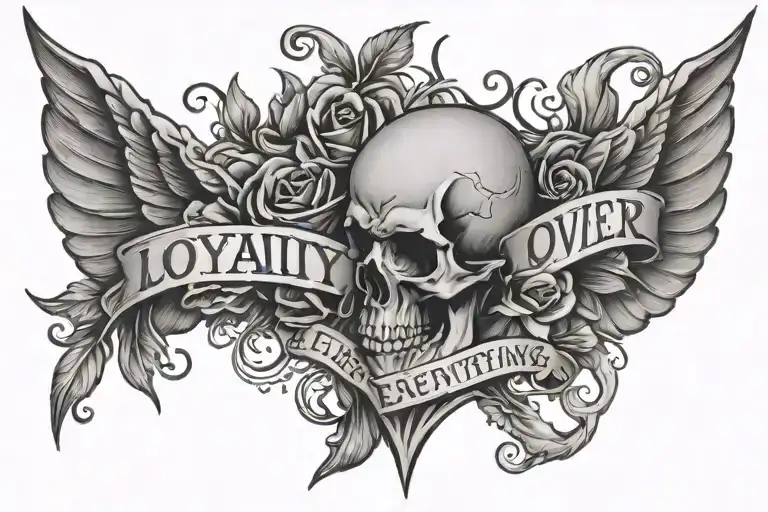 loyalty over everything  tattoo design idea