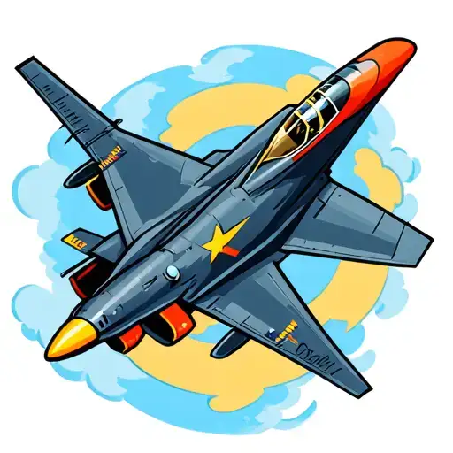 avion f14 jet flying tattoo design idea