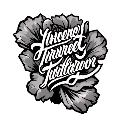 Text inner biceps tattoo design idea