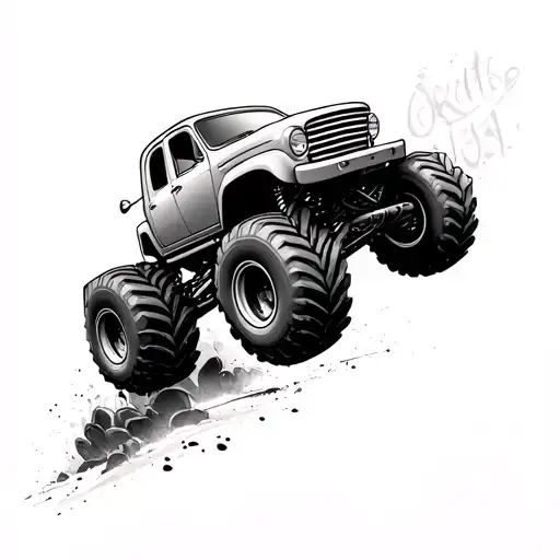 monster truck tattoo design idea