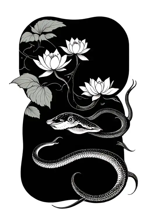 virgo zodiac sign,snake,lotus flower japanese tattoo tattoo design idea