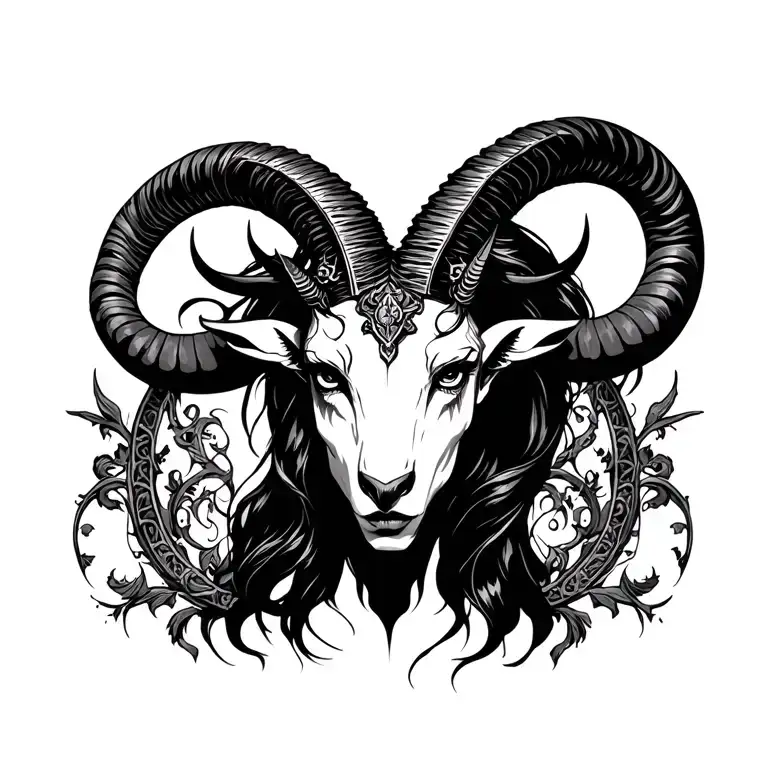 capricorn with Belial tattoo design idea