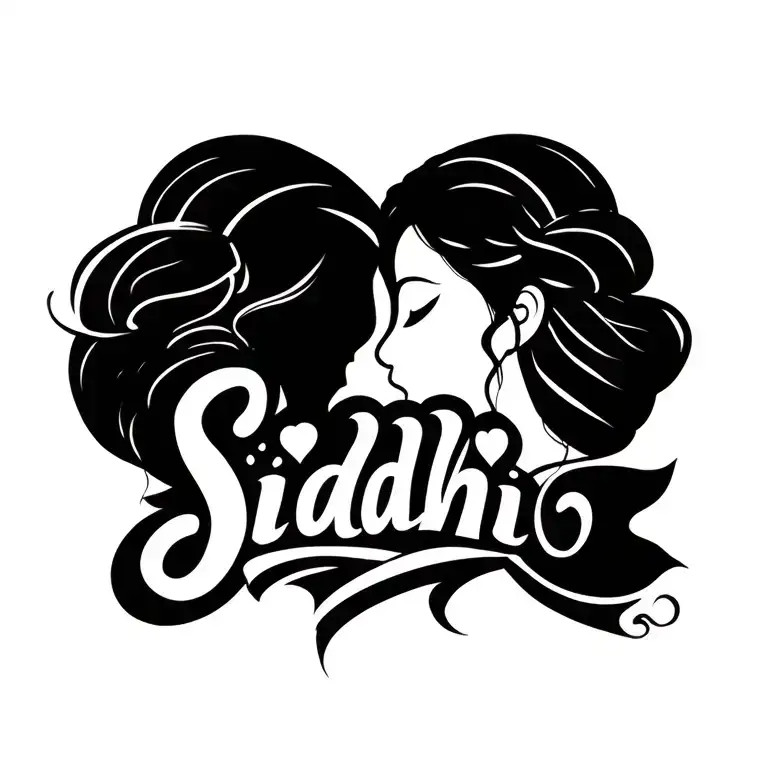 My love Siddhi name tattoo in curve tattoo design idea