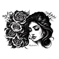 My love Siddhi name tattoo in curve tattoo design idea