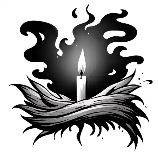 A chest tattoo ( on side of the peck) - on lower middle chest bridge a burning candle which has smoke coming out coverin tattoo design idea