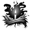 A chest tattoo ( on side of the peck) - on lower middle chest bridge a burning candle which has smoke coming out coverin tattoo design idea