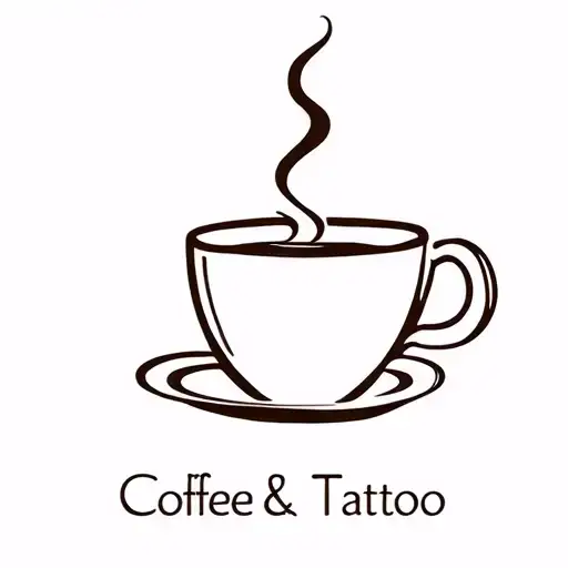 coffee cup with a musical theme  tattoo design idea